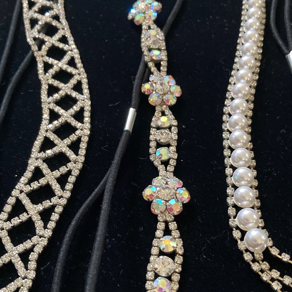 Choice of Elegant Silver Crystal, Rainbow stones & or Pearl Headband.